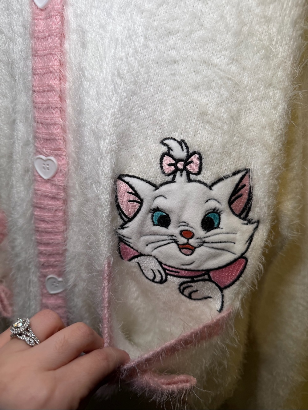 NWT Disney The Aristocats Marie Hooded Cat Ears Ladies Cardigan - Picture 5 of 13